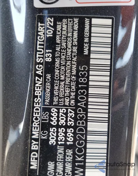 2023 Mercedes-Benz Eqs 450+ z USA, uszkodzony, nr VIN W1KCG2DB3PA031835